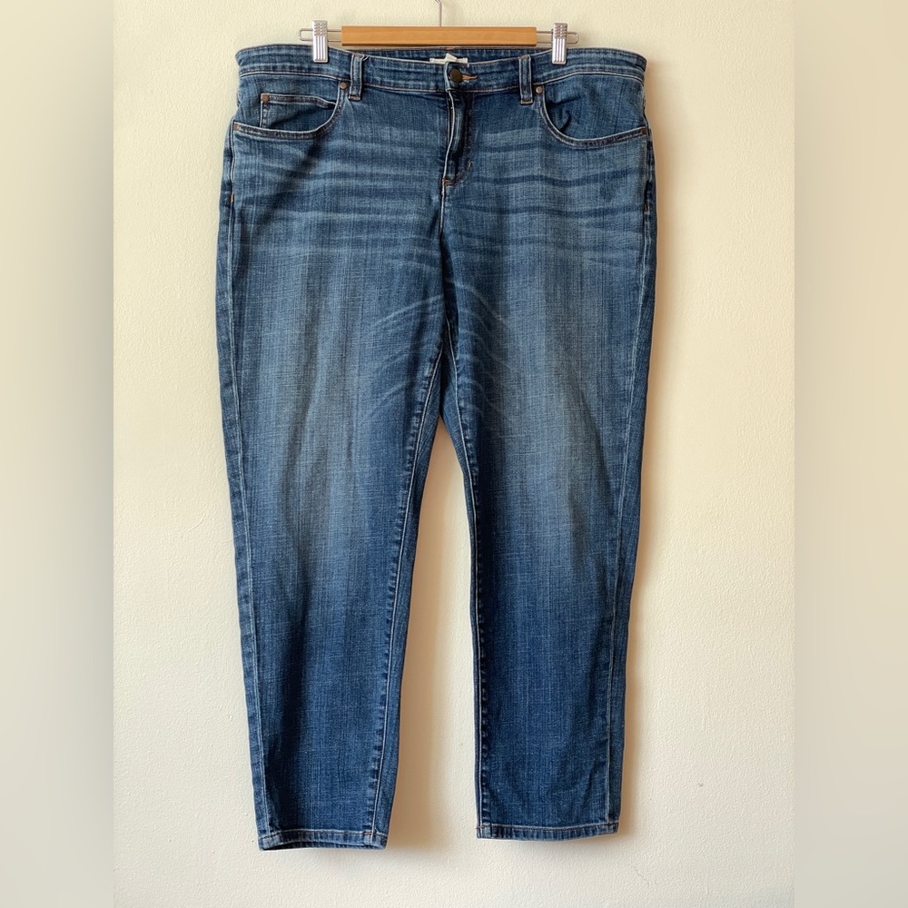 Eileen‎ Fisher Jeans Womens 16 Organic Cotton Tapered Straight Leg Blue Mid Rise